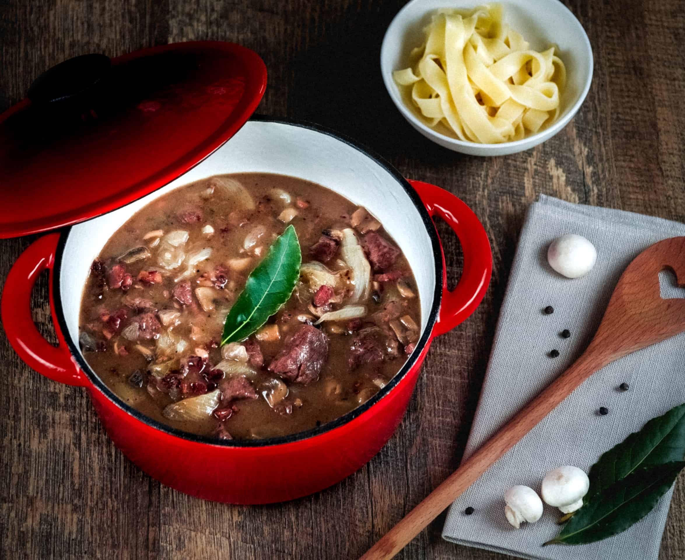 Boeuf bourguignon à la Luxembourgeoise