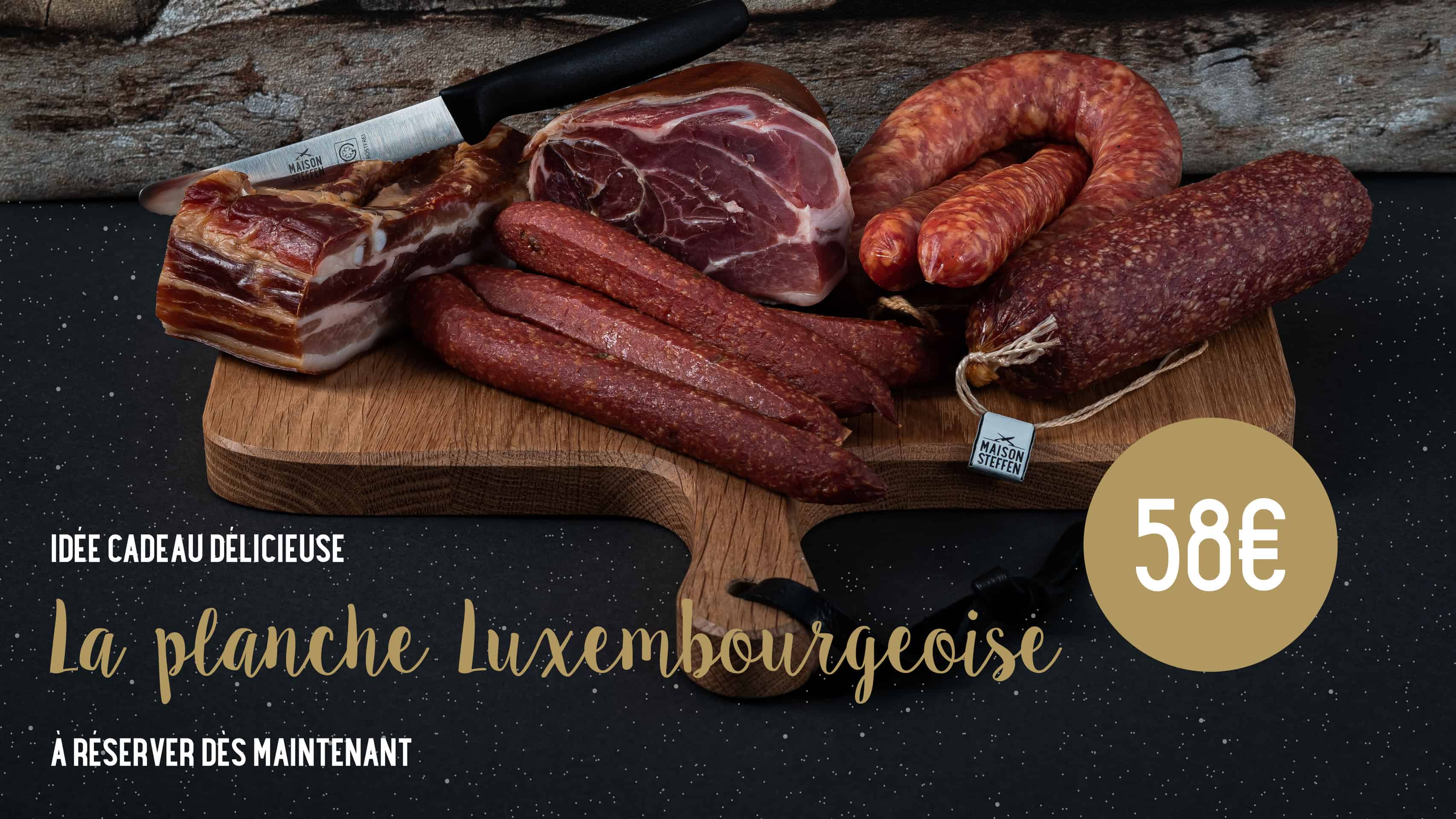 Planche luxembourgeoise Idée cadeau pour homme noel nouvel an fetes de fin d'année maison steffen boucherie luxembourg